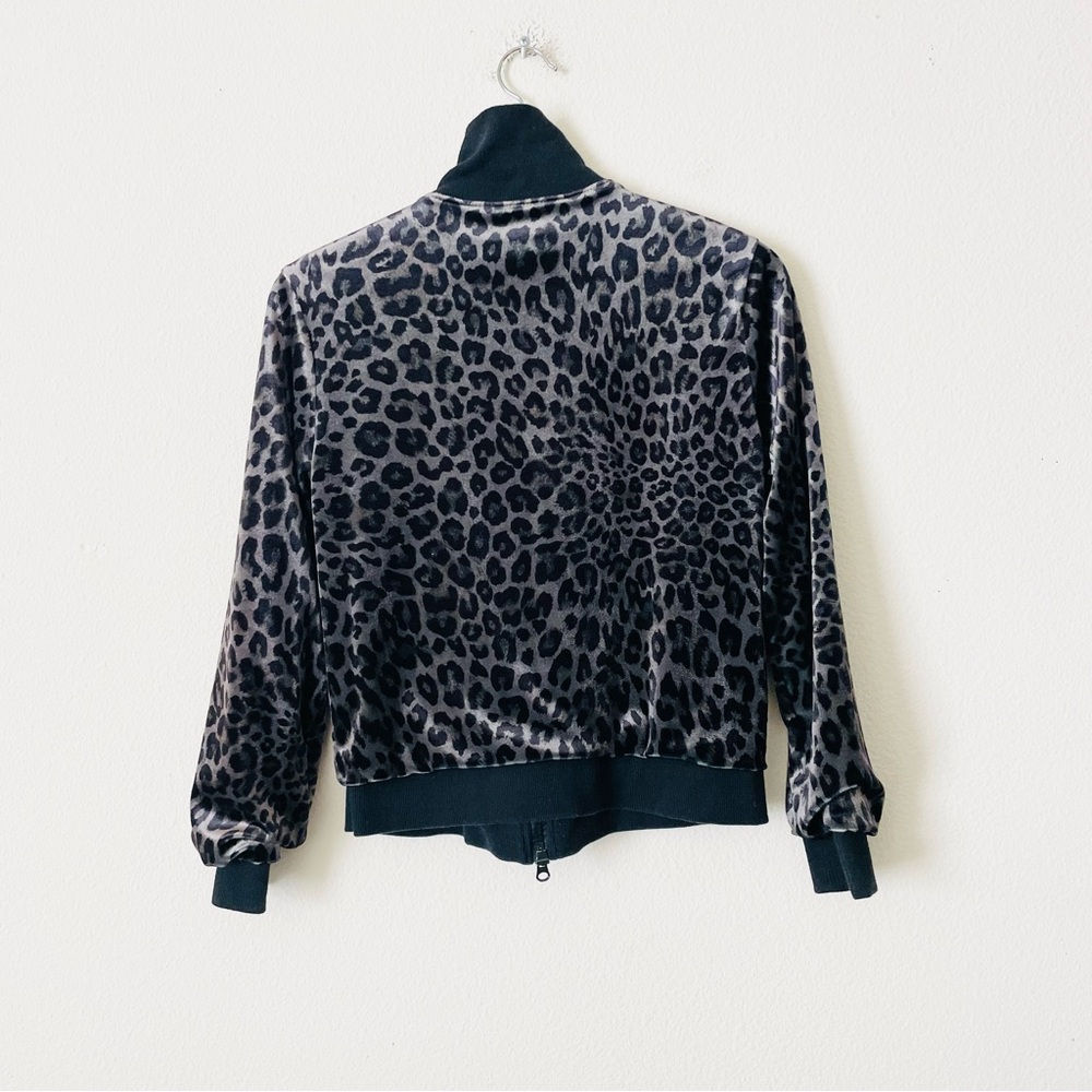 Pam & Gela SMALL leopard print stretch green and black velour tracksuit set - Picture 4 of 13
